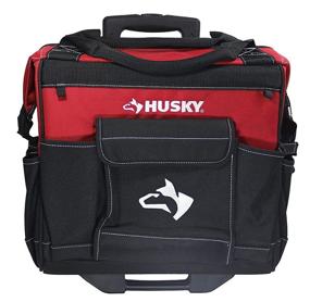 img 3 attached to 🧳 Husky GP-44316AN13: 14-Inch Red Water-Resistant Contractor's Rolling Tool Tote Bag – Ultimate Mobility and Durability