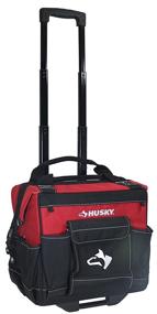 img 1 attached to 🧳 Husky GP-44316AN13: 14-Inch Red Water-Resistant Contractor's Rolling Tool Tote Bag – Ultimate Mobility and Durability