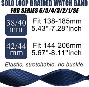 img 2 attached to 🔄 Stretchable Braided Solo Loop Strap: 2-Pack for Apple Watch Series 6/5/4/3/2/1, SE (38mm/40mm) - Blue & Green