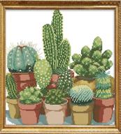 cactus-themed louise maelys starter cross stitch 🌵 stamped kits: diy needlepoint embroidery for adults and kids logo