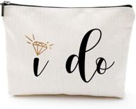 💍 engagement gifts for her, bridal shower gifts - i do: bride's must-have makeup bag logo