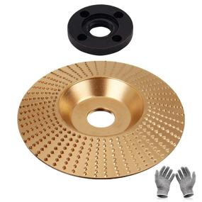 img 4 attached to 🪚 BOEEMI 4 inch Wood Carving Disc Angle Grinder Wood Grinder Disc with Customized Flange Lock Nut, Shaping Disc for Angle Grinders with 5/8" Spindle, Wood Grinding Wheel for Shaping