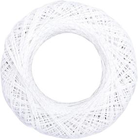 img 1 attached to 🧶 White/Pearl Coats Metallic Crochet Thread, Size 10, for Crochet Projects