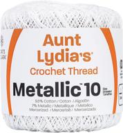🧶 white/pearl coats metallic crochet thread, size 10, for crochet projects logo
