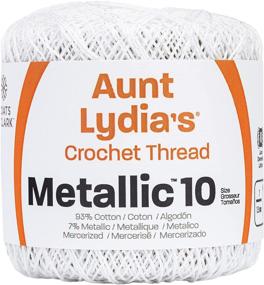 img 3 attached to 🧶 White/Pearl Coats Metallic Crochet Thread, Size 10, for Crochet Projects