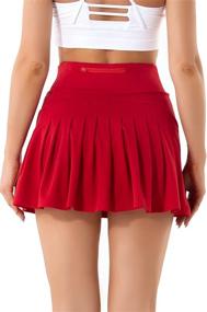 img 2 attached to 🎾 Pleated Tennis Skirts for Women: High Waisted Golf Skirt with Pocket, 2 in 1 Athletic Running Shorts Skirt – Activewear