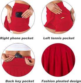 img 1 attached to 🎾 Pleated Tennis Skirts for Women: High Waisted Golf Skirt with Pocket, 2 in 1 Athletic Running Shorts Skirt – Activewear