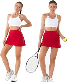 img 3 attached to 🎾 Pleated Tennis Skirts for Women: High Waisted Golf Skirt with Pocket, 2 in 1 Athletic Running Shorts Skirt – Activewear