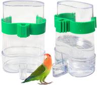 🐦 2-pack automatic bird water food feeder dispenser bottles for hamster, parrot, parakeet, small birds - convenient drinker and feeder accessory for bird cages logo