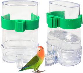 img 4 attached to 🐦 2-Pack Automatic Bird Water Food Feeder Dispenser Bottles for Hamster, Parrot, Parakeet, Small Birds - Convenient Drinker and Feeder Accessory for Bird Cages