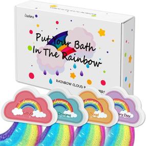 img 4 attached to 🌈 Large Handmade Rainbow Bath Bombs - 4 Pcs Gift Set for Kids and Women, Rich Soak Bubbles with Safe Natural Ingredients and Oils, Ideal Christmas Birthday Holiday Gifts for Her, Girls