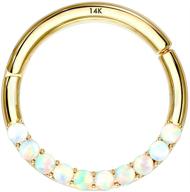 jewseen 14k gold opal hinged segment hoop rings 16g septum clicker nose rings daith trgaus helix earring body piercing set logo