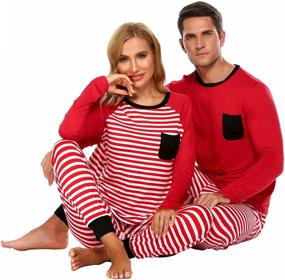 img 2 attached to Hotouch Christmas Family Sleeve Pajamas Women's Clothing for Lingerie, Sleep & Lounge