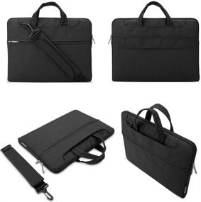 img 3 attached to Lacdo 14 inch Laptop Shoulder Bag Sleeve: Ideal for HP Chromebook 14, Stream 14, Pavilion 14, Acer Swift, Lenovo IdeaPad, CHUWI HeroBook Pro, ASUS ZenBook, Dell Inspiron 14 - Black