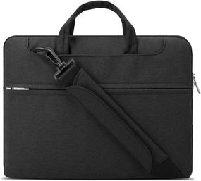 img 4 attached to Lacdo 14 inch Laptop Shoulder Bag Sleeve: Ideal for HP Chromebook 14, Stream 14, Pavilion 14, Acer Swift, Lenovo IdeaPad, CHUWI HeroBook Pro, ASUS ZenBook, Dell Inspiron 14 - Black