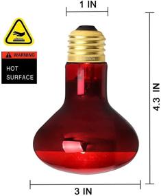 img 3 attached to 2 Pack: 75W Infrared Basking Spot Heat Lamp Bulb for Pet Lizards, Dragons, Chameleons, Snakes, Reptiles & Amphibians