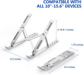 img 1 attached to Подставка для ноутбука SLERUX: Превосходная регулируемая алюминиевая подставка для планшетов для всех ноутбуков - складная и портативная настольная подставка