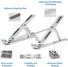 img 2 attached to Подставка для ноутбука SLERUX: Превосходная регулируемая алюминиевая подставка для планшетов для всех ноутбуков - складная и портативная настольная подставка