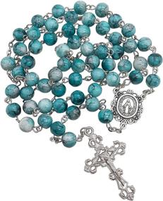 img 3 attached to 🔹 Catholic Miraculous Turquoise Jewelry for Boys at Nazareth Store