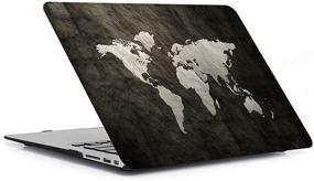 img 3 attached to 🖥️ AQYLQ MacBook Pro 15 Inch Map Case - Rubber Coated Protective Cover (Black)