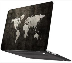 img 1 attached to 🖥️ AQYLQ MacBook Pro 15 Inch Map Case - Rubber Coated Protective Cover (Black)