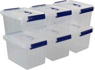 📦 6-pack eagrye 6 quart clear plastic storage latch box organizer with handle logo