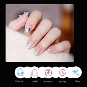 img 2 attached to 💅 Серебристый отражающий гель-лак с блестками - Bungee Soak Off UV Гель для блестящего переливающегося дискотечного маникюра с эффектом разбитого алмаза - идеально подходит для ежедневных Хэллоуинских и дней рождения (01)