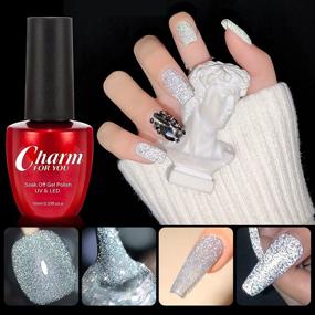 img 3 attached to 💅 Серебристый отражающий гель-лак с блестками - Bungee Soak Off UV Гель для блестящего переливающегося дискотечного маникюра с эффектом разбитого алмаза - идеально подходит для ежедневных Хэллоуинских и дней рождения (01)