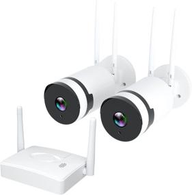 img 4 attached to 📹 2K Outdoor Security Camera System with Base Station - WiFi Video Surveillance Kit, Night Vision, Motion Detection, Remote Access, Two-Way Audio, SDCard/Cloud Service Included - Pack of Two Cameras