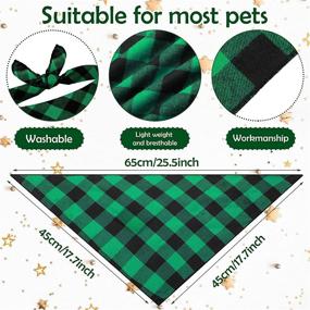img 3 attached to 🎅 Christmas Pet Accessory Set: 8-Piece Collar and Bandana Collection for Dogs and Cats - Festive Breakaway Collar with Bowtie, Bell, and Buffalo Plaid Triangle Scarf - Perfect for Christmas Parties!