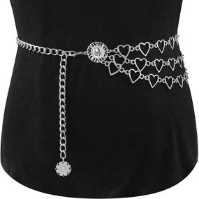 img 2 attached to Wovanoo Heart Chain Belt: Stylish Multilayer Waist Chain for Women's Dresses