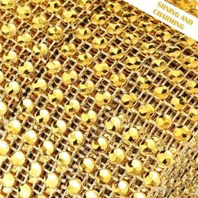 img 2 attached to ✨ Sparkly Gold 25 Yard Ribbon Roll with 4 Rows of Acrylic Rhinestones - Perfect for Arts, Crafts, Birthdays, Weddings, and Cake Decorations