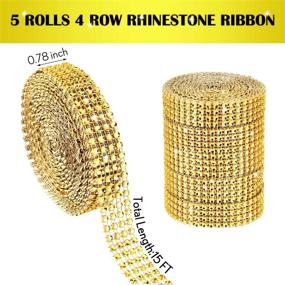 img 3 attached to ✨ Sparkly Gold 25 Yard Ribbon Roll with 4 Rows of Acrylic Rhinestones - Perfect for Arts, Crafts, Birthdays, Weddings, and Cake Decorations