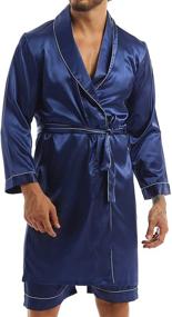 img 1 attached to 👕 Comfortable and Stylish Lejafay Bathrobe Dressing Pajamas for Sleep & Lounge - Men's X-Large Clothing