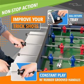 img 2 attached to 🏓 Sport Squad FX40 - 40 inch Table Top Foosball Table: Compact Mini Soccer Game for Adults and Kids - Portable Hand Soccer for Game Room & Family Game Night - Includes 2 Foosball Balls