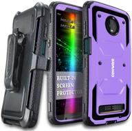 covrware aegis series case for moto z3 play / moto z3 - purple: heavy duty full-body rugged holster armor case with built-in screen protector, belt swivel clip, and kickstand logo