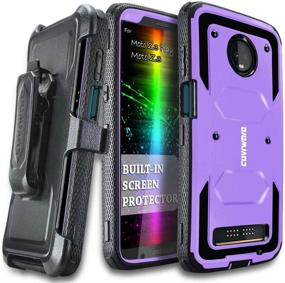 img 4 attached to COVRWARE Aegis Series Case for Moto Z3 Play / Moto Z3 - Purple: Heavy Duty Full-Body Rugged Holster Armor Case with Built-in Screen Protector, Belt Swivel Clip, and Kickstand