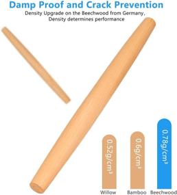 img 3 attached to 🥖 Professional French Wood Rolling Pin for Baking - 16 Inch by 1-3/8 Inch Dough Roller for Pizza, Clay, Pasta, Cookies, Dumpling