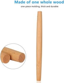 img 1 attached to 🥖 Professional French Wood Rolling Pin for Baking - 16 Inch by 1-3/8 Inch Dough Roller for Pizza, Clay, Pasta, Cookies, Dumpling