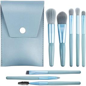 img 4 attached to 💄 8pcs Mini Makeup Brush Set - Premium Synthetic Brushes for Foundation, Powder, Concealers, Eyelash, Eye shadow, Eyebrow, and Lip Applications - WeChip