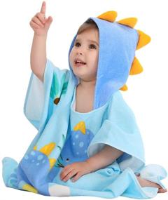 img 4 attached to Tonwhar Cartoon Animal Pattern Kids Cotton Poncho Towel - Ideal for Bath, Pool, and Beach
