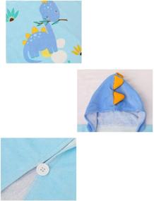 img 1 attached to Tonwhar Cartoon Animal Pattern Kids Cotton Poncho Towel - Ideal for Bath, Pool, and Beach