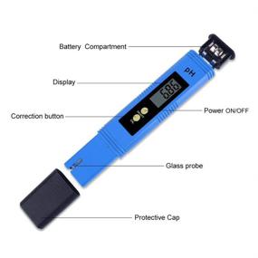 img 1 attached to Water pH Meter - Digital Professional High Accuracy pH Tester 🌊 with 0-14 pH Measurement Range, Ideal for Aquariums, Pools, and Drinking Water