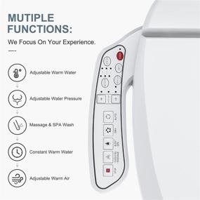 img 3 attached to 🚽 ZMJH ZMA102D Smart Electronic Bidet Toilet Seat, Self-Cleaning Hydroflush, Hybrid Heating, Heated Dryer, Nightlight, Vortex Wash - White Round