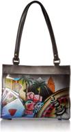 👜 anuschka genuine original organizer women's handbags & wallets in satchels - anna logo