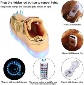 img 1 attached to 👟 Kealux Kids Youth LED Shoes Low-Top Light Up Shoes for Girls Boys USB Charging Shoes for Children Fashion Unisex LED Sneakers with Remote Control