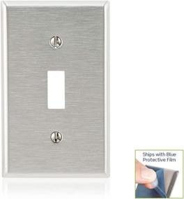 img 1 attached to 1-Gang Stainless Steel Toggle Device Switch Wallplate by Leviton - Standard Size, Device Mount