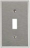 1-gang stainless steel toggle device switch wallplate by leviton - standard size, device mount логотип