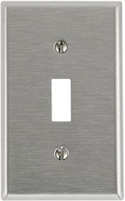 img 3 attached to 1-Gang Stainless Steel Toggle Device Switch Wallplate by Leviton - Standard Size, Device Mount