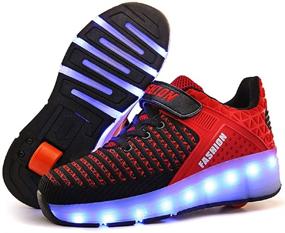 img 4 attached to 8099Dan White Boys' Ylllu Rechargeable Sneakers Charging Shoes